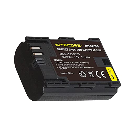 Nitecore NC-BP005 Akku ersetzt Canon LP-E6N & kompatibel mit EOS 7D, 6D, 5D, 90D, 80D, 70D, 60D, EOS R, EOS Ra, EOS R5, EOS R6 Nitecore NC-BP005 Akku ersetzt Canon LP-E6N & kompatibel mit EOS 7D, 6D, 5D, 90D, 80D, 70D, 60D, EOS R, EOS Ra, EOS R5, EOS R6 von Nitecore