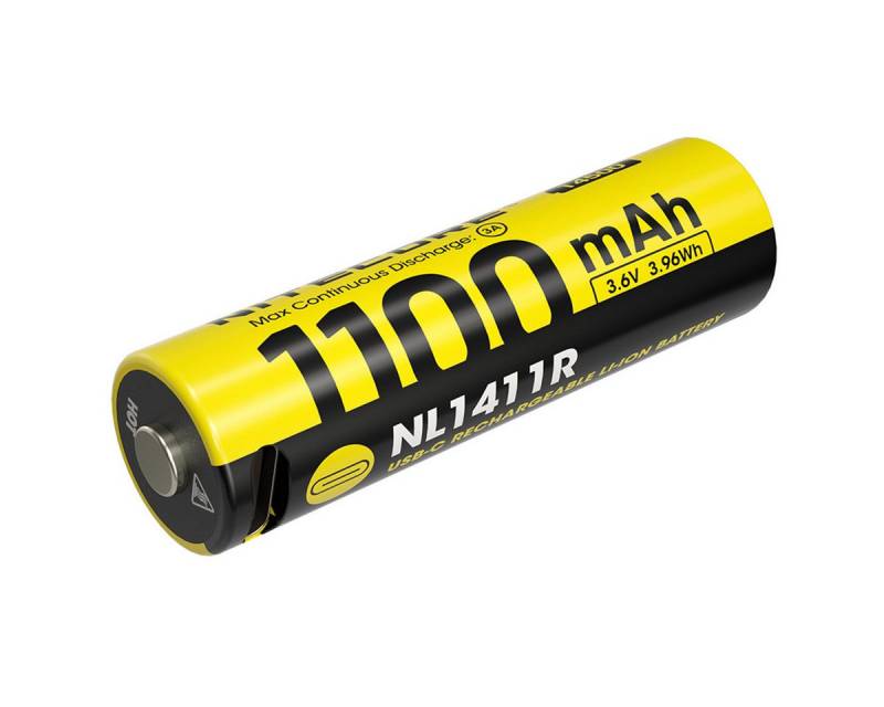 Nitecore NL1411R 14500 - Li-Ion Akku 1100mAh mit USB-Anschluss Akku von Nitecore