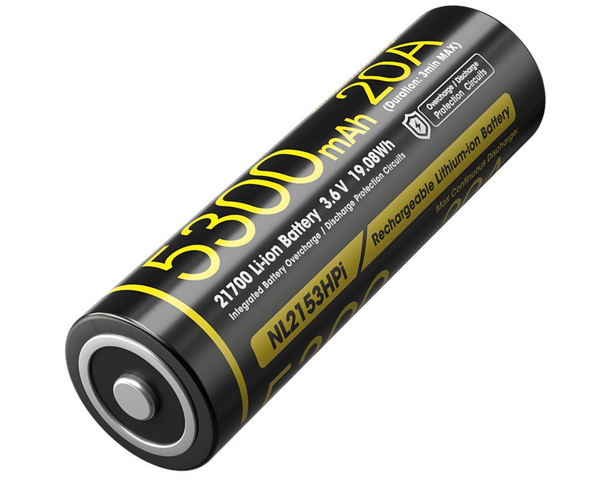 Nitecore NL2153HPi 21700 - Li-Ion Akku 5300mAH mit bis zu 20A Akku Nitecore NL2153HPi 21700 - Li-Ion Akku 5300mAH mit bis zu 20A Akku von Nitecore