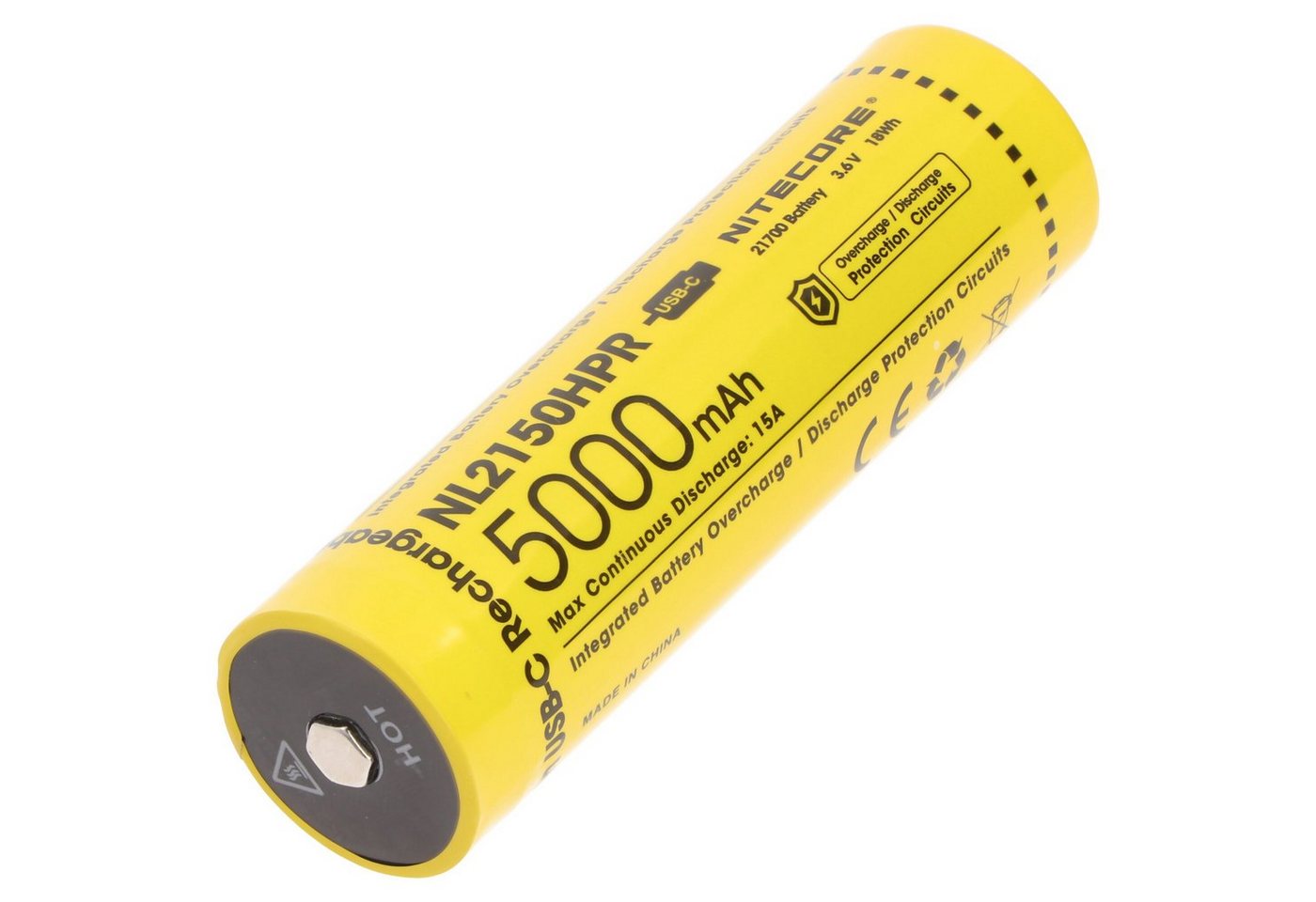 Nitecore Nitecore Li-Ion Akku Typ 21700 - 5000mAh NL2150HPR mit integrierter U Akku von Nitecore