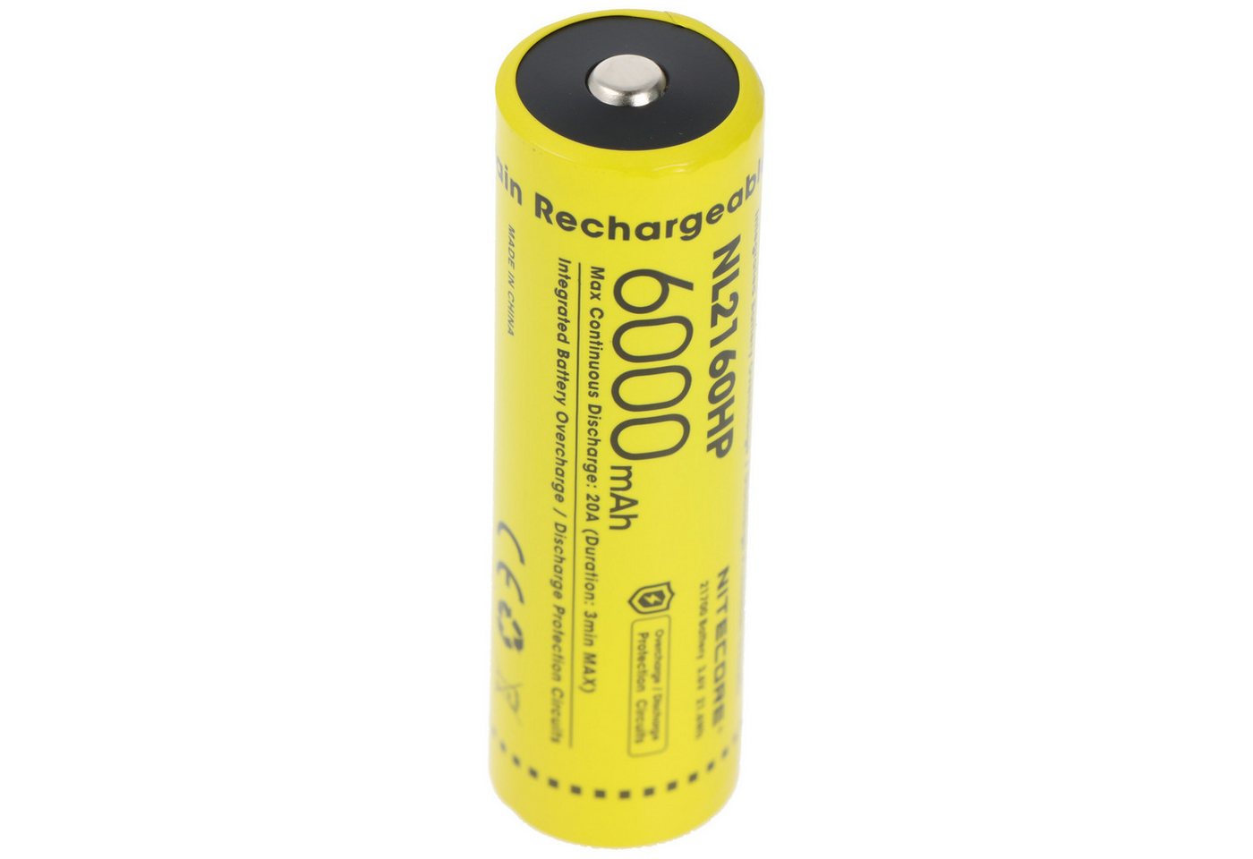 Nitecore Nitecore Li-Ion Akku Typ 21700 mit 6000mAh NL2160HP mit Schutzschaltu Akku 6000 mAh (3,6 V) von Nitecore