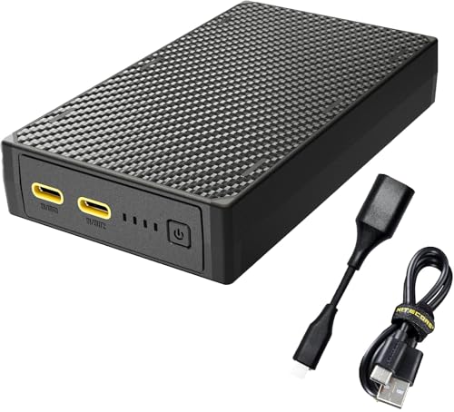 Nitecore Powerbank NB20000 Gen3 - Power Bank mit 20000mAh und ultraleichter Kohlefaser, tragbares USB-C Ladegerät, schnell aufladende Power Delivery von Nitecore