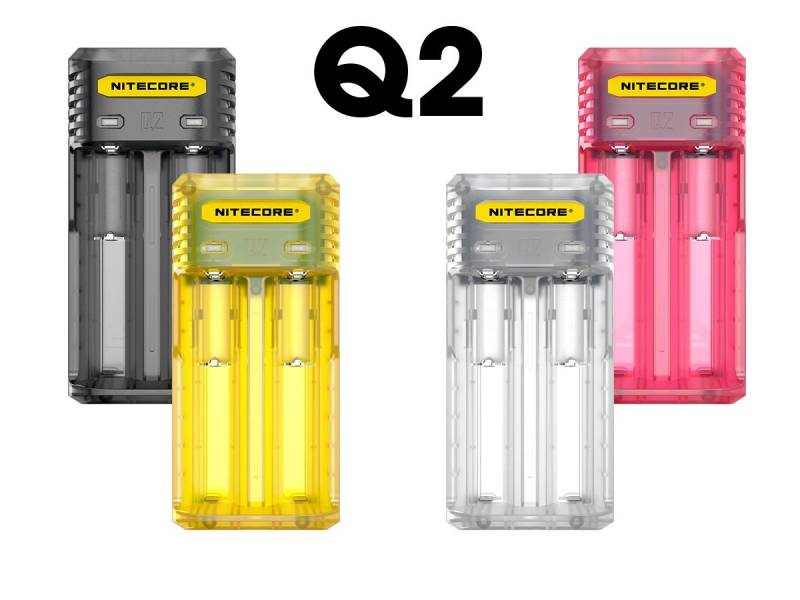 Nitecore Q2 - Schnelladegerät für Li-Ion Akkus, 2 Schachtlader - 4 Farben zur Auswahl von Nitecore