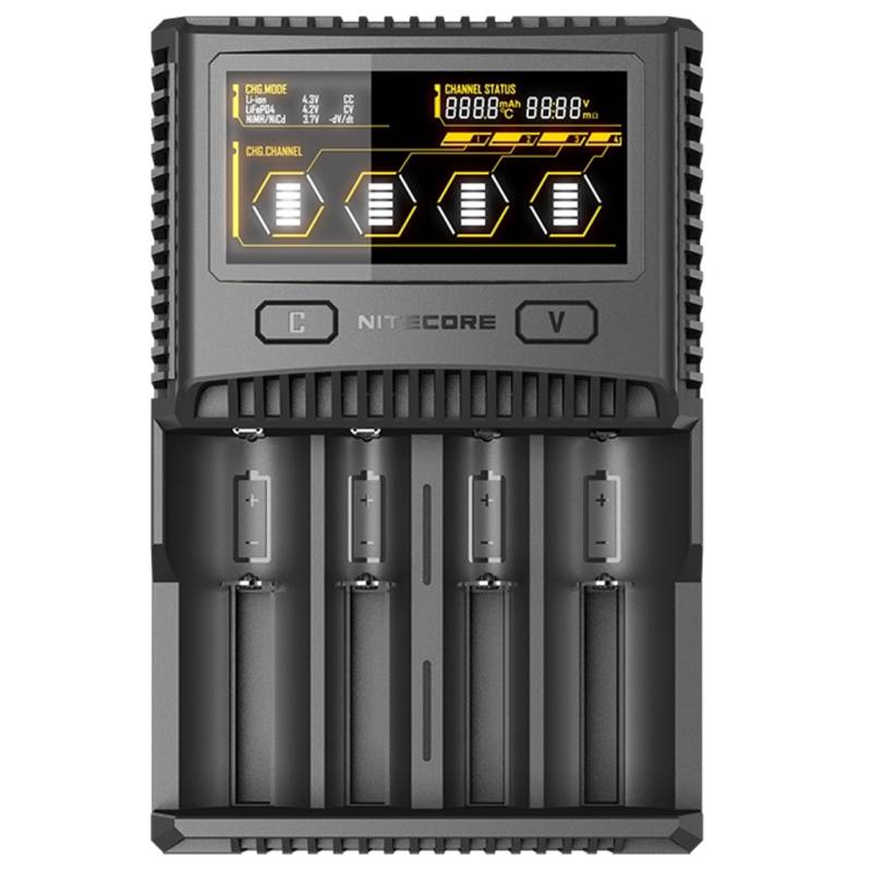 Nitecore SC4 Schnell-Ladegerät passend für fast alle Li-Ion, NiMH und LiFEPO4 Akku von Nitecore