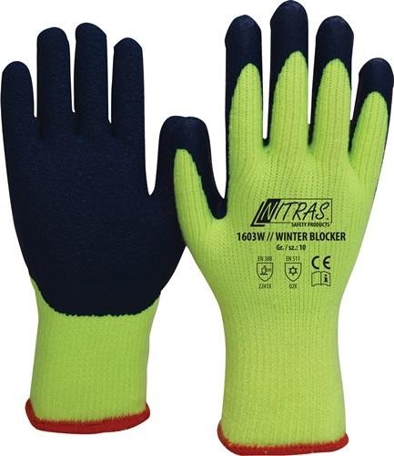 Nitras Kälteschutzhandschuhe Winter Blocker Gr.9 neongelb/blau EN 388,EN 511 von Nitras