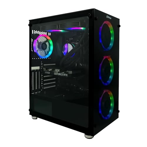 NitroPC - Gaming PC Extreme Gold Plus (AMD Ryzen 7 5800X 8/16 4.7GHz, RTX 3060 Ti 8GB, RAM 32GB, M.2 1TB + HDD 1TB, Windows 11 Home, Beleuchtung RGB, WiFi) Gamer PC, Desktop Computer von NitroPC