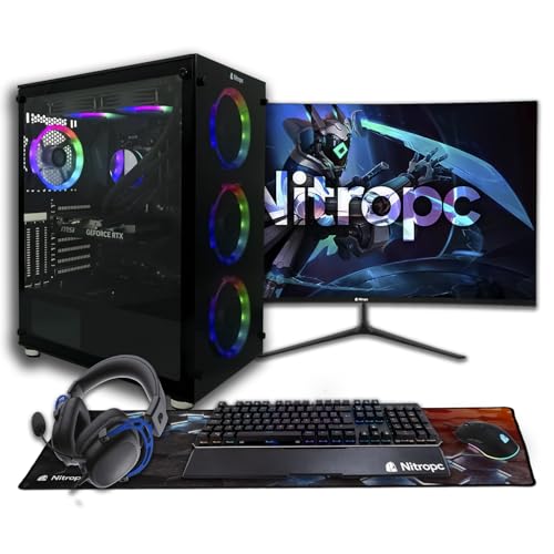 NitroPC - Pack Nitro Plus | Gaming PC komplett Set (Intel i9 12900 16/24 5.1GHz, RTX 3070 8GB, RAM 32GB, M2 1TB + HDD 1TB, Windows 11, RGB | WiFi, 27" Monitor, tastaur, Maus, Headset) Desktop PC von NitroPC