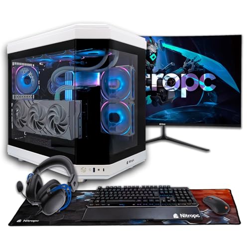 NitroPC - Pack Platinum Plus | Gaming PC komplett Set (AMD Ryzen 7 5800X 8/16 4.7GHz, RTX 3060 12GB, RAM 32GB, M2 1TB + HDD, Windows 11, RGB | WiFi, 27" Monitor, tastaur, Maus, Headset) Desktop PC von NitroPC