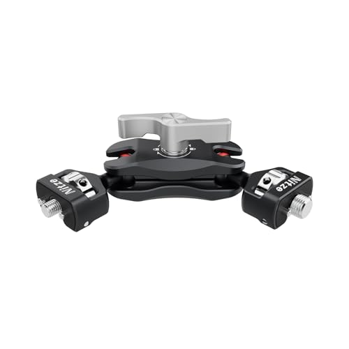 Nitze Articulating Magic Arm mit Double Ballheads (1/4" bis 3/8" Schraube mit Retractable Locating Pins), Mini Magic Arm-Kamerahalterung für Monitor, LED Licht, Mikrofon, Action Kamera – N50-G2 von Nitze