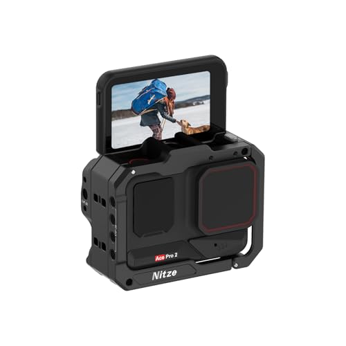 Nitze Kamerakäfig für Insta360 Ace Pro 2/Ace Pro/Ace, Vertikaler Horizontaler Aluminium Käfig mit Magnetischer Schnittstelle und Cold Shoe für LED-Videoleuchte - T-IN03A Nitze Kamerakäfig für Insta360 Ace Pro 2/Ace Pro/Ace, Vertikaler Horizontaler Aluminium Käfig mit Magnetischer Schnittstelle und Cold Shoe für LED-Videoleuchte - T-IN03A von Nitze