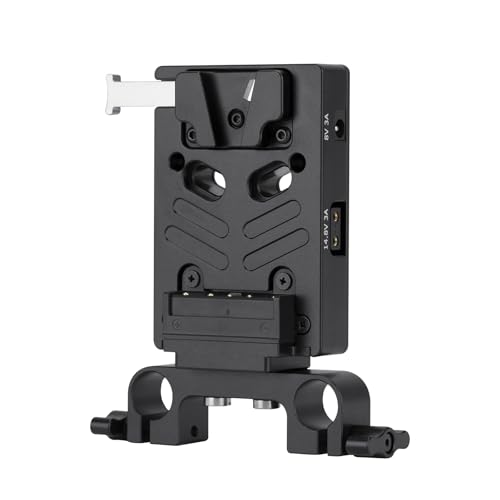 Nitze V Mount Battery Adapter Plate, V-Mount Batterie Akku Adapterplatte mit 15-mm-Stabklemme, Zwei 14,8V/3A D-Abgriffen und einem 8V/3A DC und einem PD 3.0 USB-C-Ausgang - N21-D7 Nitze V Mount Battery Adapter Plate, V-Mount Batterie Akku Adapterplatte mit 15-mm-Stabklemme, Zwei 14,8V/3A D-Abgriffen und einem 8V/3A DC und einem PD 3.0 USB-C-Ausgang - N21-D7 von Nitze