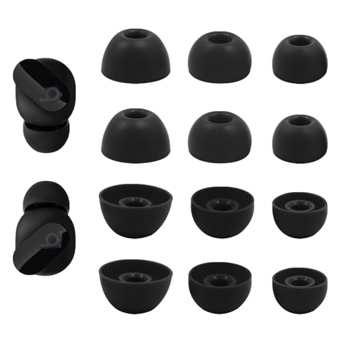Ersatz-Ohrstöpsel aus Silikon für Beats Studio Buds/Fit Pro/Studio Buds+ Kopfhörer, 6 Paar Ohrstöpsel L/M/S, Ohrstöpsel-Set, passend in Hülle, Ohrstöpsel-Ohrstöpsel, Zubehör, Schwarz Ersatz-Ohrstöpsel aus Silikon für Beats Studio Buds/Fit Pro/Studio Buds+ Kopfhörer, 6 Paar Ohrstöpsel L/M/S, Ohrstöpsel-Set, passend in Hülle, Ohrstöpsel-Ohrstöpsel, Zubehör, Schwarz von Niukeke