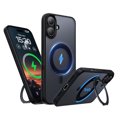 Niunisi Magnetische 360°Ring für iPhone 16 Plus Hülle mit Ständer, Kompatibel mit Magnetic Militär-Grade stoßfeste Schutzhülle Drehbarer Kickstand Handyhülle für iPhone 16 Plus 6.7", Schwarz Niunisi Magnetische 360°Ring für iPhone 16 Plus Hülle mit Ständer, Kompatibel mit Magnetic Militär-Grade stoßfeste Schutzhülle Drehbarer Kickstand Handyhülle für iPhone 16 Plus 6.7", Schwarz von Niunisi