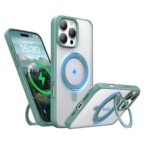 Niunisi Magnetische 360°Ring für iPhone 16 Pro Hülle mit Ständer, Kompatibel mit Magnetic Militär-Grade stoßfeste Schutzhülle Drehbarer Kickstand Handyhülle für iPhone 16 Pro 6.3", Grün Niunisi Magnetische 360°Ring für iPhone 16 Pro Hülle mit Ständer, Kompatibel mit Magnetic Militär-Grade stoßfeste Schutzhülle Drehbarer Kickstand Handyhülle für iPhone 16 Pro 6.3", Grün von Niunisi