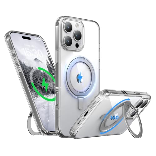 Niunisi Magnetische 360°Ring für iPhone 16 Pro Hülle mit Ständer, Kompatibel mit Magnetic Militär-Grade stoßfeste Schutzhülle Drehbarer Kickstand Handyhülle für iPhone 16 Pro 6.3", Transparent Niunisi Magnetische 360°Ring für iPhone 16 Pro Hülle mit Ständer, Kompatibel mit Magnetic Militär-Grade stoßfeste Schutzhülle Drehbarer Kickstand Handyhülle für iPhone 16 Pro 6.3", Transparent von Niunisi
