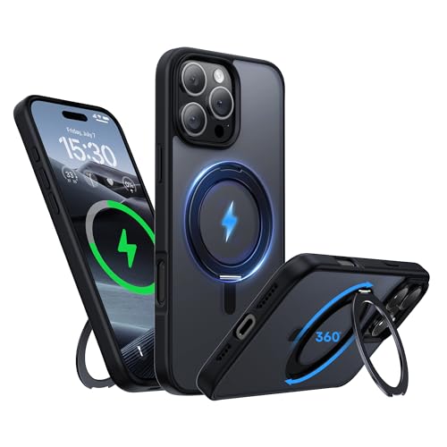 Niunisi Magnetische 360°Ring für iPhone 16 Pro Max Hülle mit Ständer, Kompatibel mit Magnetic Militär-Grade stoßfeste Schutzhülle Drehbarer Kickstand Handyhülle für iPhone 16 Pro Max 6.9", Schwarz Niunisi Magnetische 360°Ring für iPhone 16 Pro Max Hülle mit Ständer, Kompatibel mit Magnetic Militär-Grade stoßfeste Schutzhülle Drehbarer Kickstand Handyhülle für iPhone 16 Pro Max 6.9", Schwarz von Niunisi