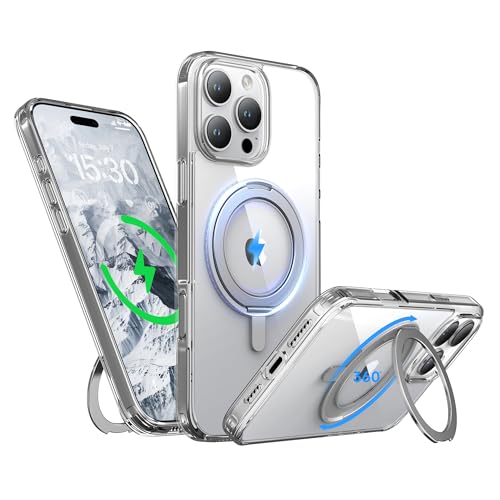 Niunisi Magnetische 360°Ring für iPhone 16 Pro Max Hülle mit Ständer, Kompatibel mit magnetic Militär-Grade stoßfeste Schutzhülle Drehbarer Kickstand Handyhülle für iPhone 16 Pro Max 6.9", Transparent Niunisi Magnetische 360°Ring für iPhone 16 Pro Max Hülle mit Ständer, Kompatibel mit magnetic Militär-Grade stoßfeste Schutzhülle Drehbarer Kickstand Handyhülle für iPhone 16 Pro Max 6.9", Transparent von Niunisi