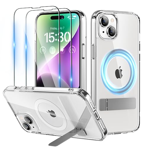 Niunisi für iPhone 15 Plus Hülle für MagSafe Ständer Handyhülle mit 2X Panzerglas Stoßfeste Kratzfeste Schutzhülle Dünne iPhone 15 Plus Case-Clear Niunisi für iPhone 15 Plus Hülle für MagSafe Ständer Handyhülle mit 2X Panzerglas Stoßfeste Kratzfeste Schutzhülle Dünne iPhone 15 Plus Case-Clear von Niunisi