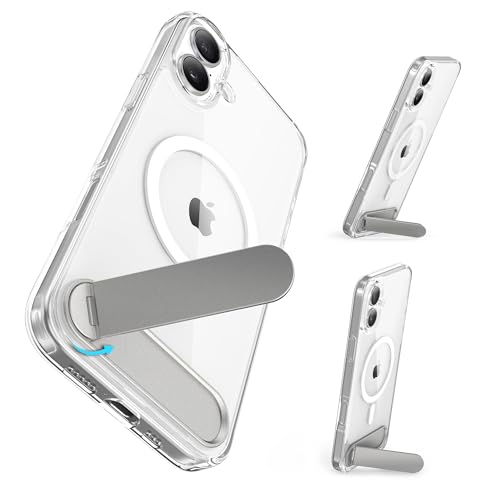 Niunisi für iPhone 16 Hülle mit Ständer, Kompatibel mit Mag-Safe Adjustable Kickstand Handyhülle Magnetisch dünn Schutzhülle für iPhone 16 6.1", Transparent Niunisi für iPhone 16 Hülle mit Ständer, Kompatibel mit Mag-Safe Adjustable Kickstand Handyhülle Magnetisch dünn Schutzhülle für iPhone 16 6.1", Transparent von Niunisi