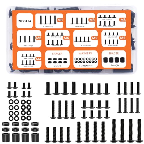Nivithi Universal-Montageset-TV/Monitor Schrauben,Schwarz/Eisen mit Schrauben-Set M4/M5/M6/M8,VESA-Schrauben+Zubehör.Kompatibel mit Monitor-Wandhalterungen&TV-Standfüßen. Nivithi Universal-Montageset-TV/Monitor Schrauben,Schwarz/Eisen mit Schrauben-Set M4/M5/M6/M8,VESA-Schrauben+Zubehör.Kompatibel mit Monitor-Wandhalterungen&TV-Standfüßen. von Nivithi