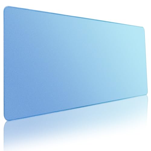 Niviy Gaming Mauspad Mauspad 900x400 Mit Genähten Kanten Mousepad XXL 35.4X15.7in Schreibtisch Protector Matte mit Anti Rutsch Basis für Gaming,Büro,Zuhause (Blauer Farbverlauf) von Niviy