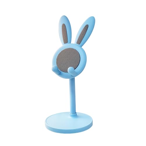 Verstellbare Tisch Handy Halterung - Niedlicher Hase Handy Halterung Blau - Winkel Höhe einstellbar Tablet Halter kompatibel mit Smartphone und weitere 4-10 Zoll Geräte von Niwugady