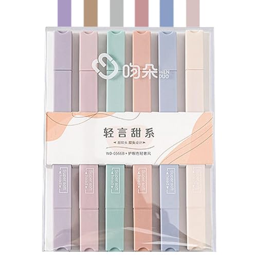 Ästhetische Highlighter - Pastellmarker, Niedliches Stiftset | 6 Buntes Weiche Tippstifte Für Journal Bible Notes, Stationery Supplies Für Büroschule College -Schüler Zeichnen Kunst Kreatives Schreibe Ästhetische Highlighter - Pastellmarker, Niedliches Stiftset | 6 Buntes Weiche Tippstifte Für Journal Bible Notes, Stationery Supplies Für Büroschule College -Schüler Zeichnen Kunst Kreatives Schreibe von Nixiara