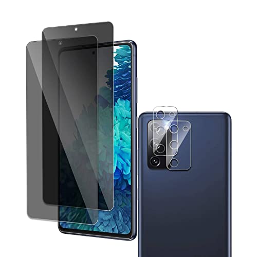 Nixinioo [4 Stück] Sichtschutz Schutzfolie für Galaxy S20 FE, [2* Anti-Spy Schutzglas + 2* Kameraschutz] Sichtschutzfolie Panzerglasfolie, [Anti-Spion] [9H Härte] [Bläschenfrei] [Kratzfest] von Nixinioo