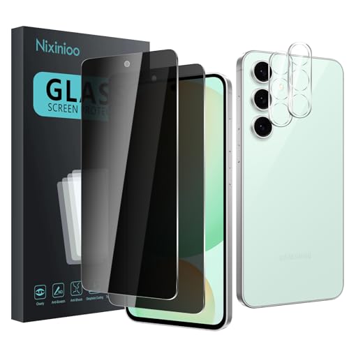[4 Stück] Sichtschutz Schutzfolie für Samsung Galaxy S24 FE, [2* Anti-Spy Schutzglas + 2* Kameraschutz] Sichtschutzfolie, [Anti-Spion] [9H Härte] [Bläschenfrei] [Kratzfest] von Nixinioo