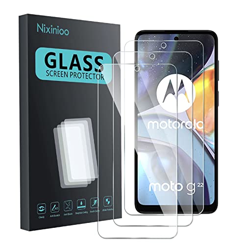 Nixinioo [3 Stück Schutzfolie Für Motorola Moto G22, 9H Härte Schutzglas Panzerglasfolie [Fingerabdruck-ID unterstützen] [Kratzfest] HD Clear Displayschutzfolie von Nixinioo