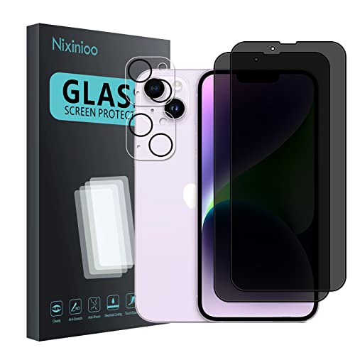 Nixinioo [4 Stück] Sichtschutz Schutzfolie für iPhone 14 Plus, [2* Anti-Spy Schutzglas + 2* Kameraschutz] Sichtschutzfolie Panzerglasfolie, [Anti-Spion] [9H Härte] [Bläschenfrei] [Kratzfest] von Nixinioo