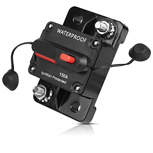 Auto-Leitungsschutzschalter DC Wasserdichte Sicherungsautomat 150A, DC 12-48V KFZ Sicherung Leistungsschutzschalter, Reset Sicherung für Motor Auto Marine Boat Bike Stereo Audio von Nizirioo