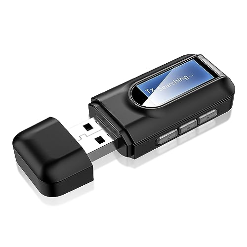 Bluetooth Adapter Audio 5.0: Nizirioo 2 in 1 Wireless Bluetooth Sender mit 3,5mm Klinke, USB Bluetooth Transmitter für Auto TV PC Musik Headset Lautsprecher, Plug und Play von Nizirioo