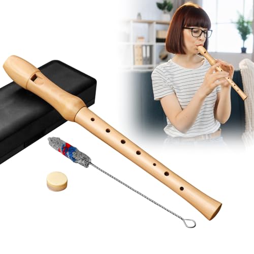 Nizirioo Blockflöte aus Holz: Sopran-Blockflöte, Holzblockflöte Blockflöte Deutsche Griffweise mit Reinigungsset, Ahorn Blockflöte für Schüler und Anfänger (Deutscher Stil - 8 Löcher) von Nizirioo