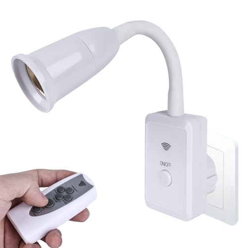 Nizirioo E27 Lampenfassung mit Fernbedienung: Intelligente Fernbedienung LED Steckdosenlampe, Wandlampe Lampenfassung 360° Einstellbar Flexiblem Schwanenhals Steckerleuchte, Leselampe, Ohne Glühbirne Nizirioo E27 Lampenfassung mit Fernbedienung: Intelligente Fernbedienung LED Steckdosenlampe, Wandlampe Lampenfassung 360° Einstellbar Flexiblem Schwanenhals Steckerleuchte, Leselampe, Ohne Glühbirne von Nizirioo