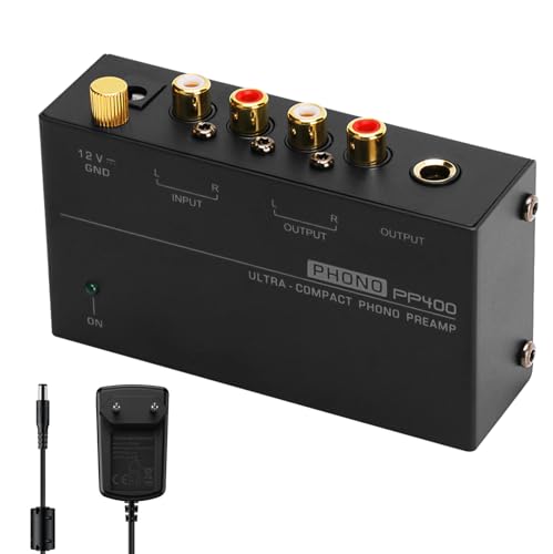 Phono-Vorverstärker Phonograph M/M mit Netzschalter: Nizirioo Audiophiler M/M Phono Vorverstärker für Plattenspieler RCA Input & Output Vorverstärker Phono mit Pegel 12V 1A Netzadapter -Schwarz von Nizirioo