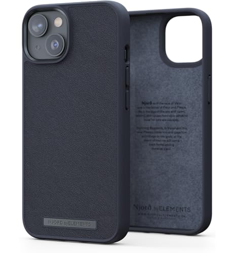 Njord Collections Lederhandyhülle, Geeignet für iPhone 14, Hochwertiges Leder, 100% recycelter Kunststoff, 2 Meter Fallschutz, Mag-Kompatibel, Schwarz von Njord Collections