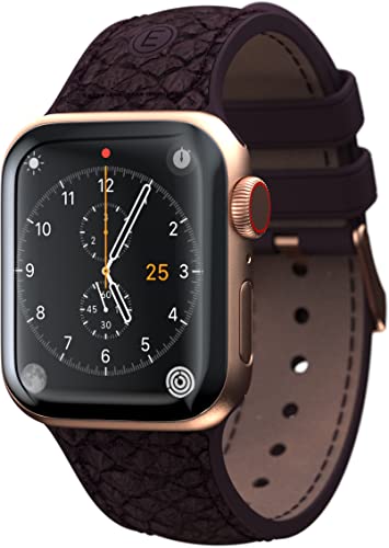 Njord Collections Apple Watch Ultra Armband - 44/45mm - Hochwertiges Smartwatch-Armband aus lachsfarbenem Leder - Komfortables Design - Strapazierfähiges Material - Lila von Njord Collections