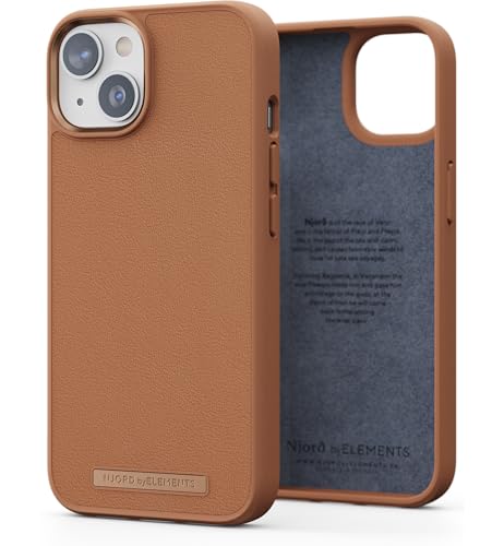 Njord Collections iPhone 14 Plus Tasche - Hochwertige Ledertasche - Reycled / Strapazierfähiges Material - 2 Meter Fallschutz - Geeignet für Magsafe / Kabelloses Laden - Hellbraun Njord Collections iPhone 14 Plus Tasche - Hochwertige Ledertasche - Reycled / Strapazierfähiges Material - 2 Meter Fallschutz - Geeignet für Magsafe / Kabelloses Laden - Hellbraun von Njord Collections