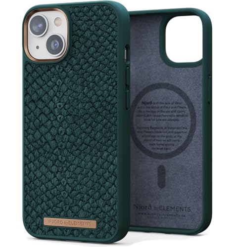 NJORD Coque MAGSAFE Cuir DE Saumon iPhone 14 VERT von Njord Collections