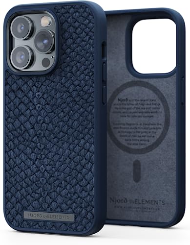 TELCO ACCESSORIES - NJORD ACCS Salm.Leather MAGSAFE CASE iPhone 14 PRO 6.7 Blue von Njord Collections