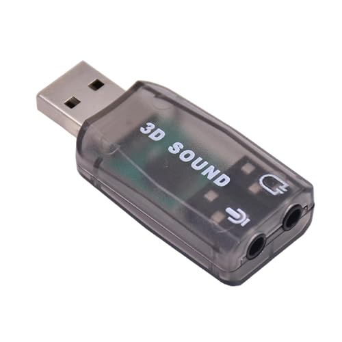 Externer USB-Soundadapter, externer 2-in-1-USB-Audio-Adapter für Stereo-Sound, Kopfhörer-Audio-Adapter für PC und Laptop, zum Ansehen von Filmen, Fernsehen von Nkmujil