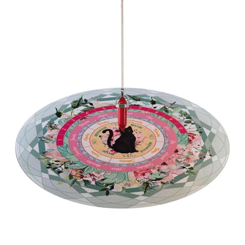 Nkmujil Pendelbrett mit charmantem Katzen-Design, Wünschelruten-Wahrsagungspad, stabile Pendeltafel, 21,5 cm, für Heimdekoration, drinnen und draußen, mehrfarbig von Nkmujil