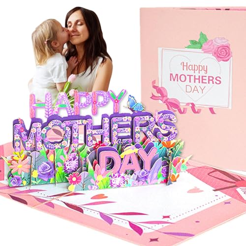 Nkmujil Pop-up-Muttertagskarte, lustige Muttertagskarte | Alles Gute zum Muttertag 3D-Grußkarte - 20 x 15 cm große Pop-Up-Segens-Papierskulpturen, Glückwunschkarte zum Muttertag mit Umschlag für Mama von Nkmujil