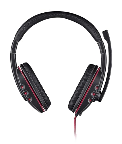 No Fear Gaming Headset - 1,5 M Kabel - 40 MM-Treiber - Faltbares Mikrofon - Over-Ear-Design - Robust und Bequem - Schwarz/Rot von No Fear