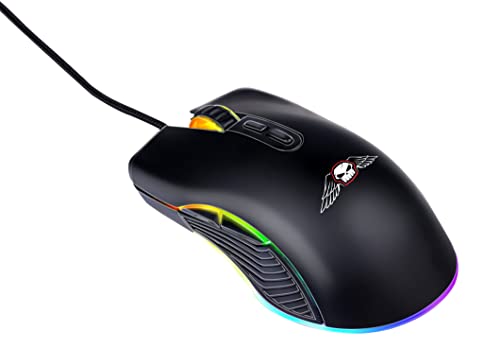 No Fear Gaming Maus - 7200dpi - RGB Maus mit LED-Beleuchtung - 1,5M Kabel - USB 2.0-Anschluss - Schwarz von No Fear