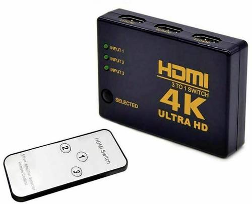 3 Port HDMI-Switch mit Fernbedienung, 3D-Wiedergabe möglich 3840 x 2160 Pixel von No Name