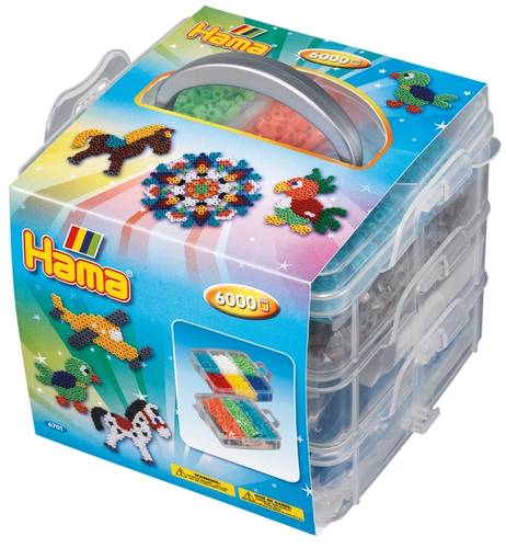 HAMA Aufbewahrungsbox klein mit 6.000 Perlen und 3 Stiftplatten 6701 von No Name