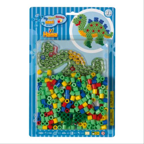 HAMA Bügelperlen Maxi - Blisterset Dino - 1 Stiftplatte Dinosaurier, 250 Perle 8909 von No Name