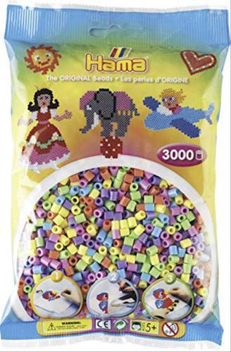 HAMA Bügelperlen Midi - Pastell Mix 3000 Perlen (6 Farben) 201-50 von No Name